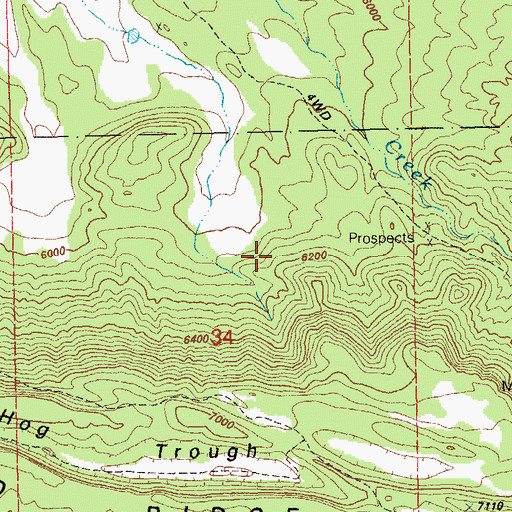 Topographic Map of Mesa Two Mine, CO