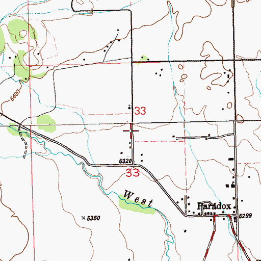 Topographic Map of Mesa Three Mine, CO