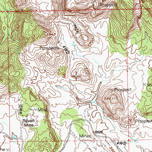 Topographic Map of Little Jewel Mine, CO