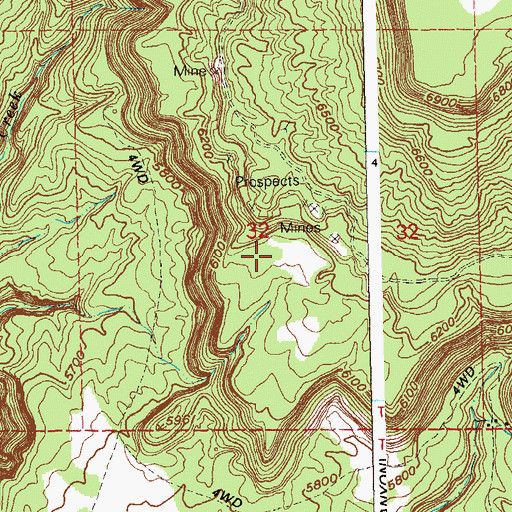 Topographic Map of Sunset Mine, CO