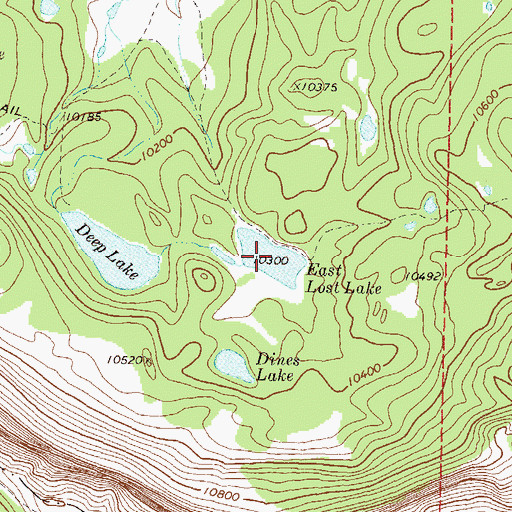 Topographic Map of East Lost Lake, CO