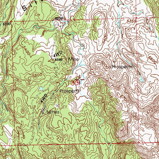 Topographic Map of Franklin Mine, CO
