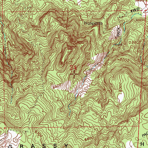 Topographic Map of Grassy Hill Mine, CO