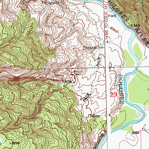Topographic Map of Haymaker-Sunset Mine, CO