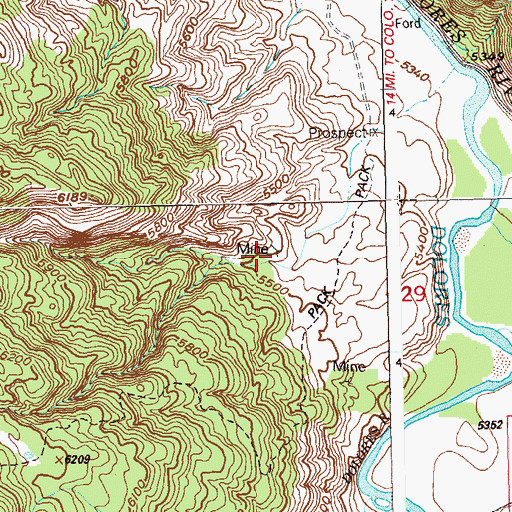 Topographic Map of Memphis Mine, CO