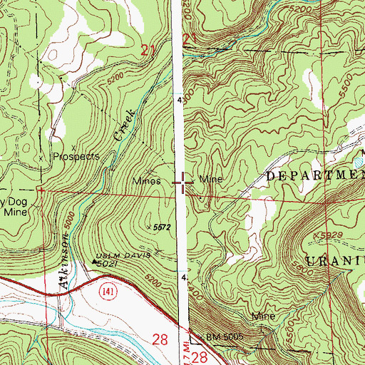 Topographic Map of All Stars Mine, CO