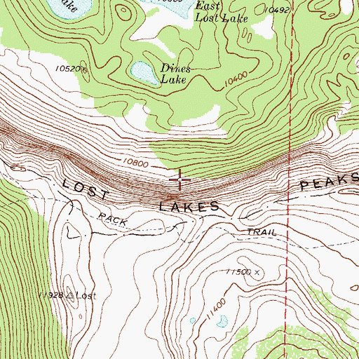 Topographic Map of Lost Lakes Peaks, CO