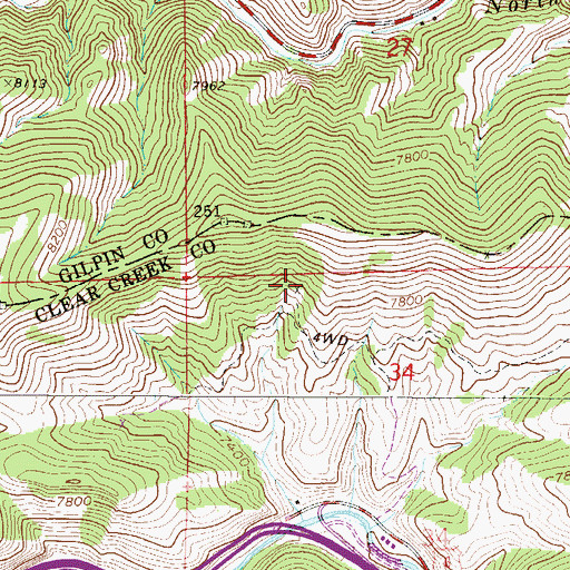 Topographic Map of Ajax Mica Mine, CO