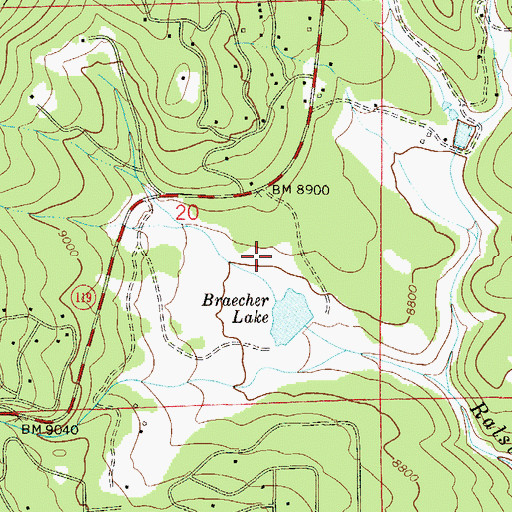 Topographic Map of Marshall Placer, CO