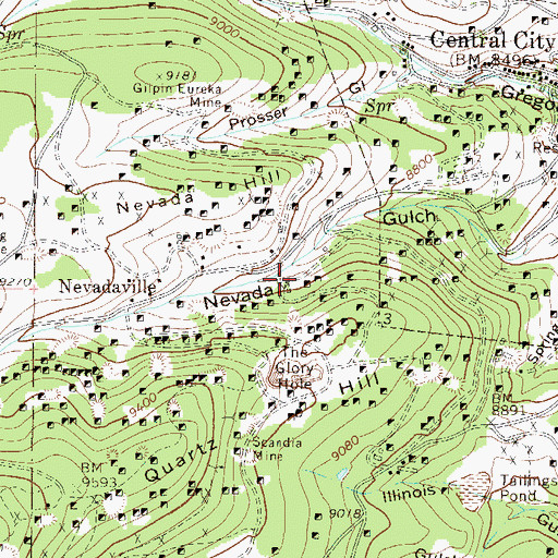 Topographic Map of Strayer Corner Mine, CO