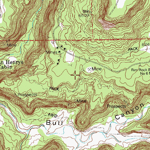 Topographic Map of School Marm Mine, CO