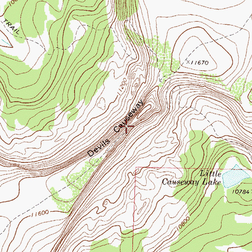 Topographic Map of Devils Causeway, CO