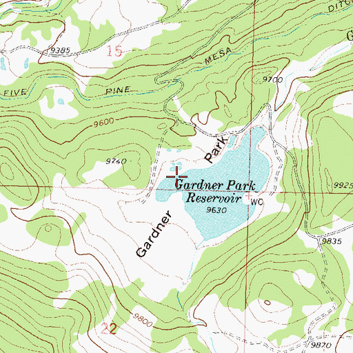 Topographic Map of Gardner Park, CO