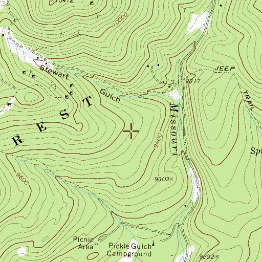 Topographic Map of Haywood Mine, CO