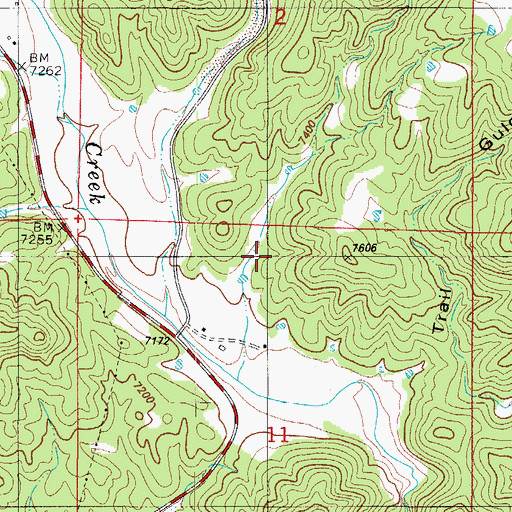 Topographic Map of Currant Creek Mine, CO