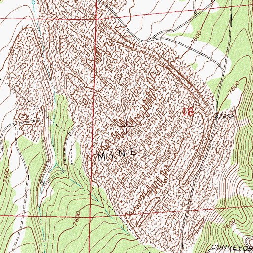 Topographic Map of Edna Strip Mine, CO