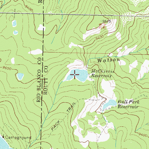 Topographic Map of McChivvis Reservoir, CO