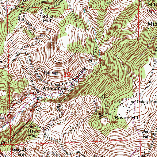 Topographic Map of Gold Standard Group Mine, CO