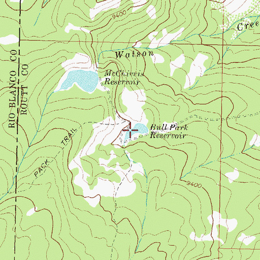 Topographic Map of Bull Park Reservoir, CO