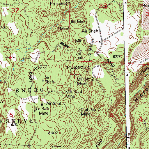 Topographic Map of Surprise Number One Mine, CO