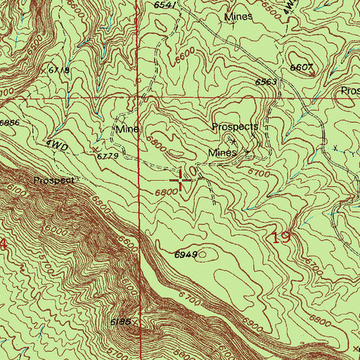 Topographic Map of Badger Dump Mine, CO