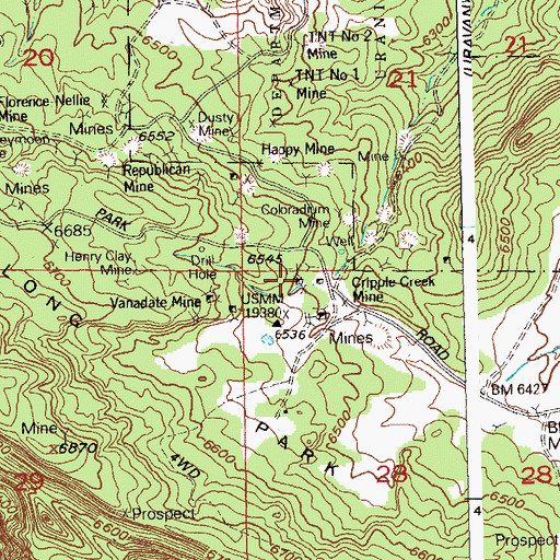 Topographic Map of Maggie C Dump Mine, CO