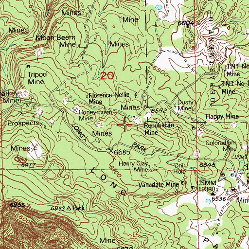 Topographic Map of Republican Dump Mine, CO