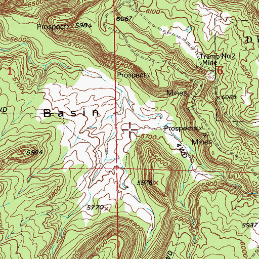 Topographic Map of Monster Mine, CO