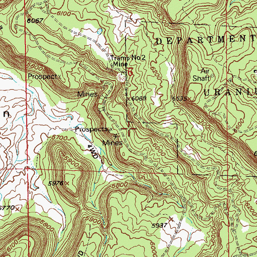Topographic Map of Saucer Basin Mine, CO