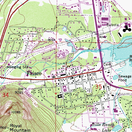 Topographic Map of Frisco Mine, CO