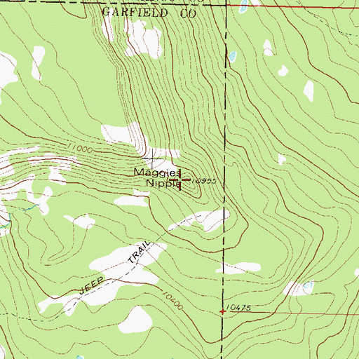 Topographic Map of Maggies Nipple, CO
