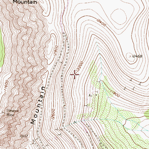 Topographic Map of McClellan Mountain Mine, CO
