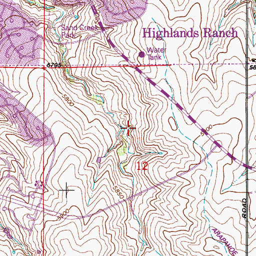 Topographic Map of Little Dry Creek Placers, CO