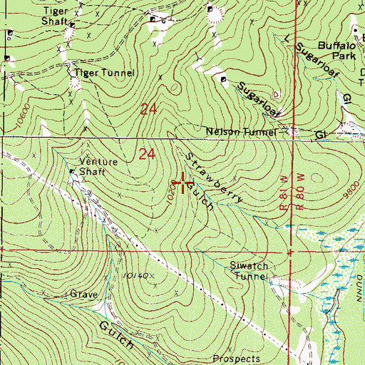 Topographic Map of Little Major Mine, CO