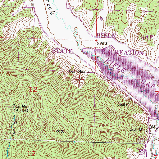 Topographic Map of Big Three Mine, CO