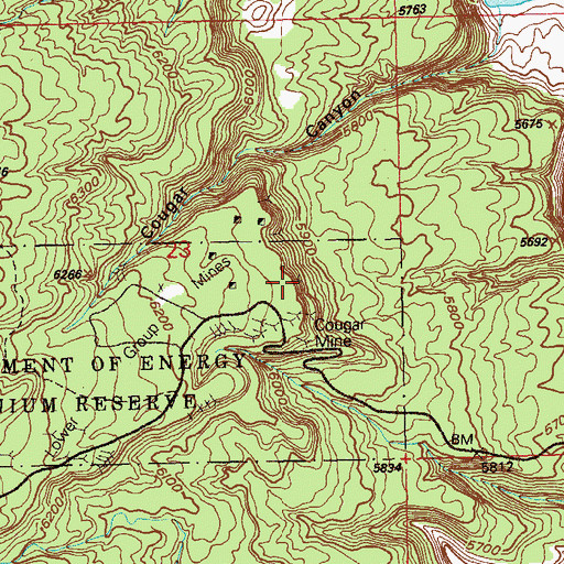 Topographic Map of Last Chance Mine, CO