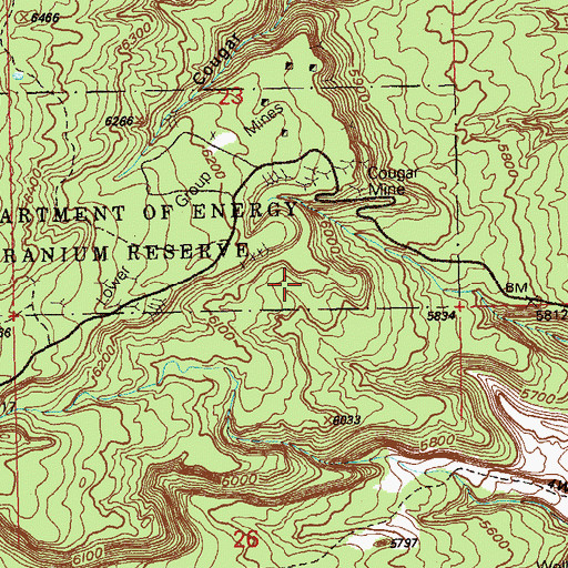 Topographic Map of Little Marie Mine, CO