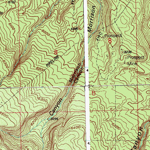 Topographic Map of Lucky One Mine, CO