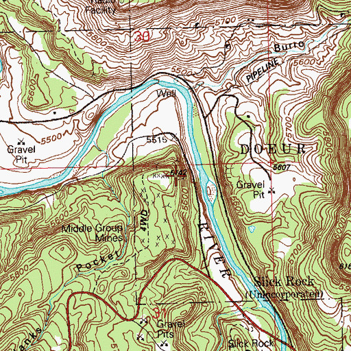 Topographic Map of Herbert Mine, CO