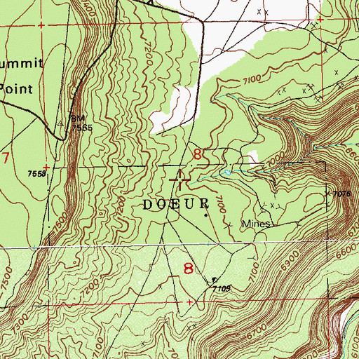 Topographic Map of Jackie L Mine, CO