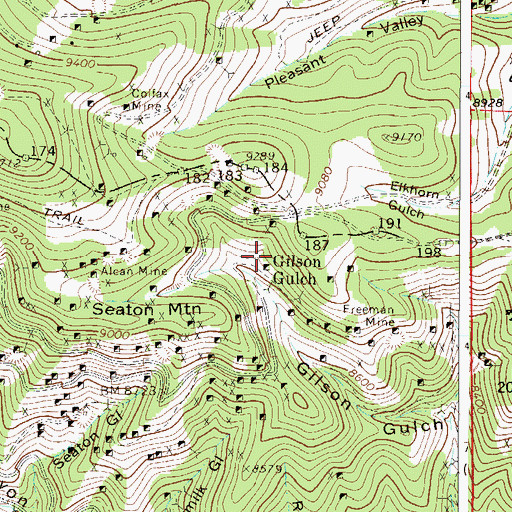 Topographic Map of Hope Mine, CO