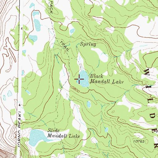 Topographic Map of Black Mandall Lake, CO