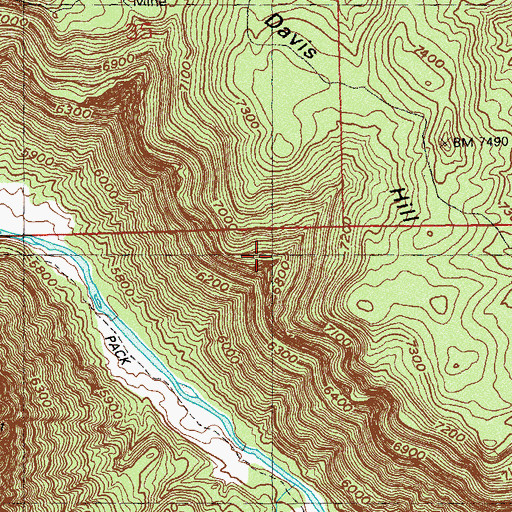 Topographic Map of Joe Davis Hill Mine, CO