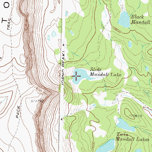 Topographic Map of Slide Mandall Lake, CO