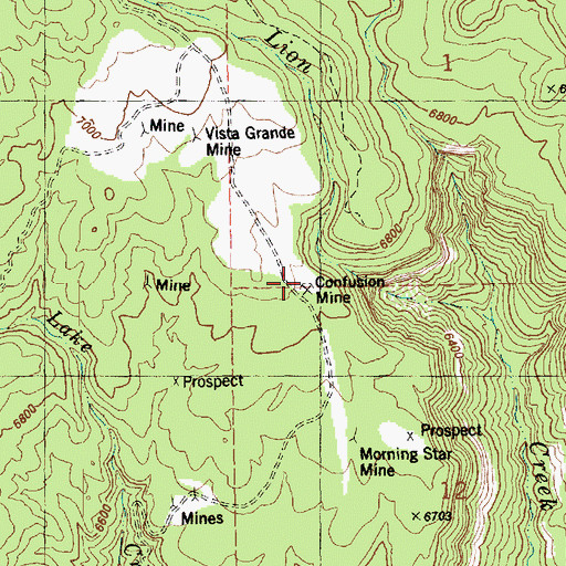 Topographic Map of Angle Mine, CO