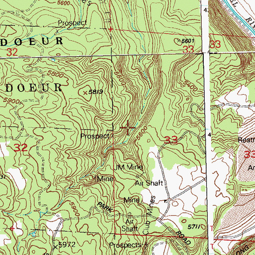 Topographic Map of Better Be Mine, CO