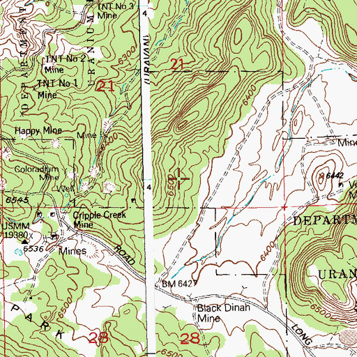 Topographic Map of Blitz Mine, CO