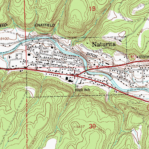 Topographic Map of Cummings Mine, CO