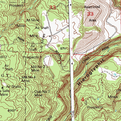 Topographic Map of Half Shot Mine, CO