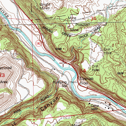 Topographic Map of Hardscrabble Mine, CO